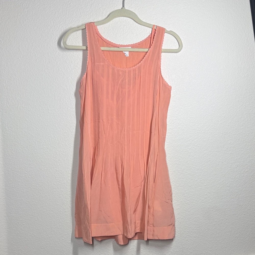 Club Monaco peach silk drop waist dress